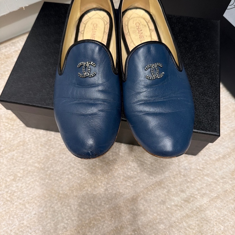 Chanel navy loafer